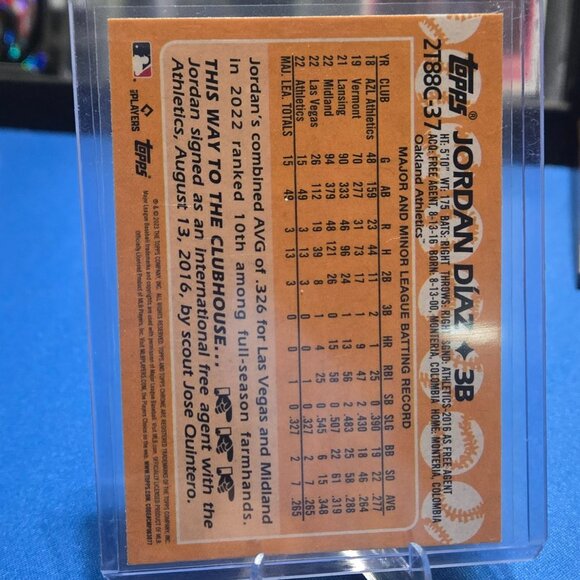 2023 Topps 1988 35th Anniversary Chrome #2T88C-37 Jordan Diaz (RC) - Picture 2 of 2